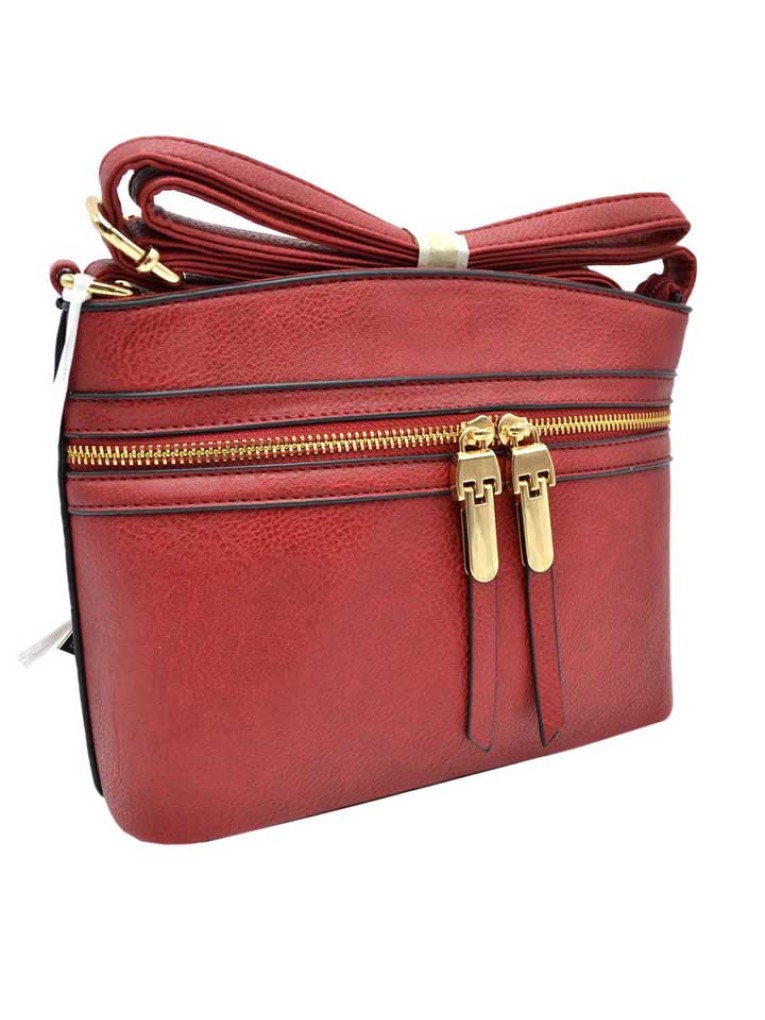 Elegant Black Faux Leather Crossbody Bag