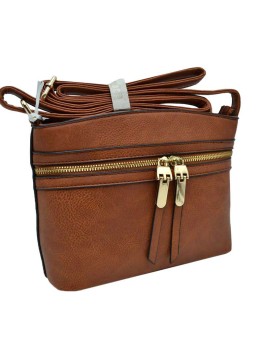 Elegant Black Faux Leather Crossbody Bag