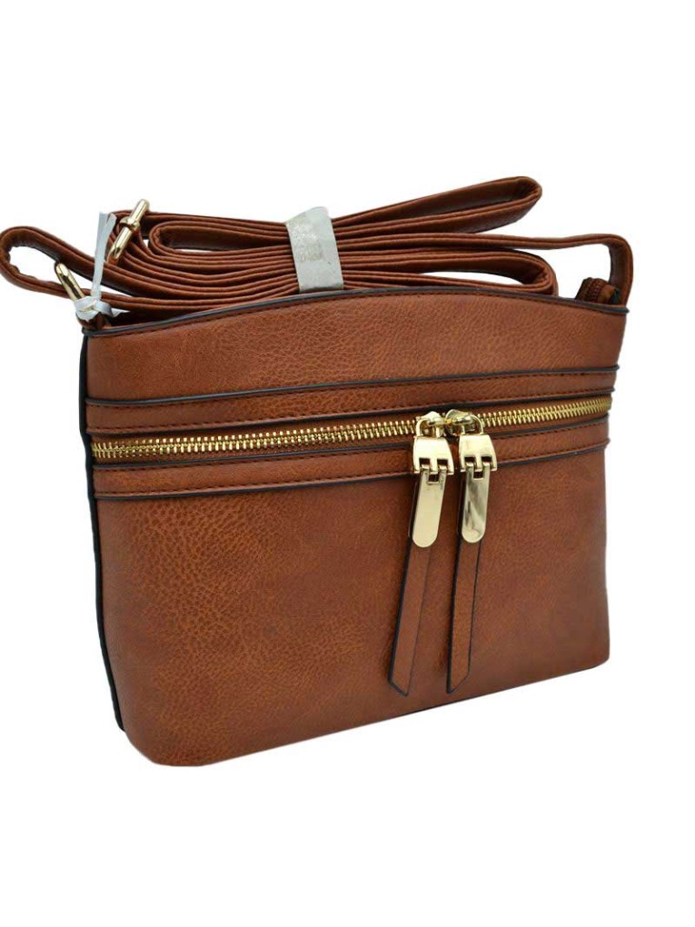 Elegant Black Faux Leather Crossbody Bag