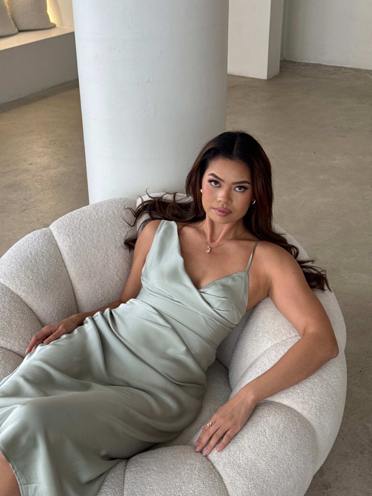 Elegant Satin Midi Dress
