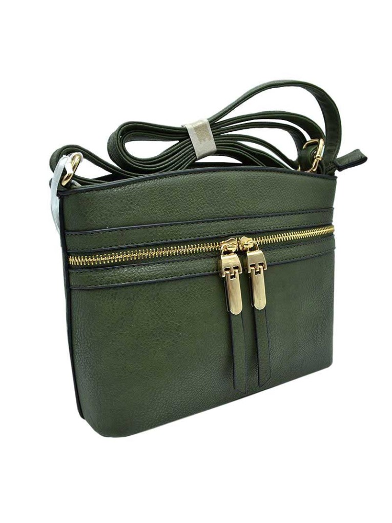 Elegant Black Faux Leather Crossbody Bag