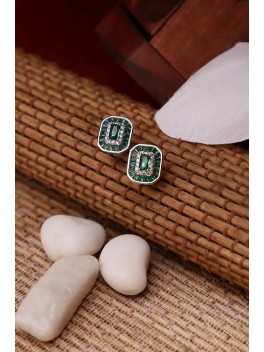Emerald Green Charm Stud Earrings