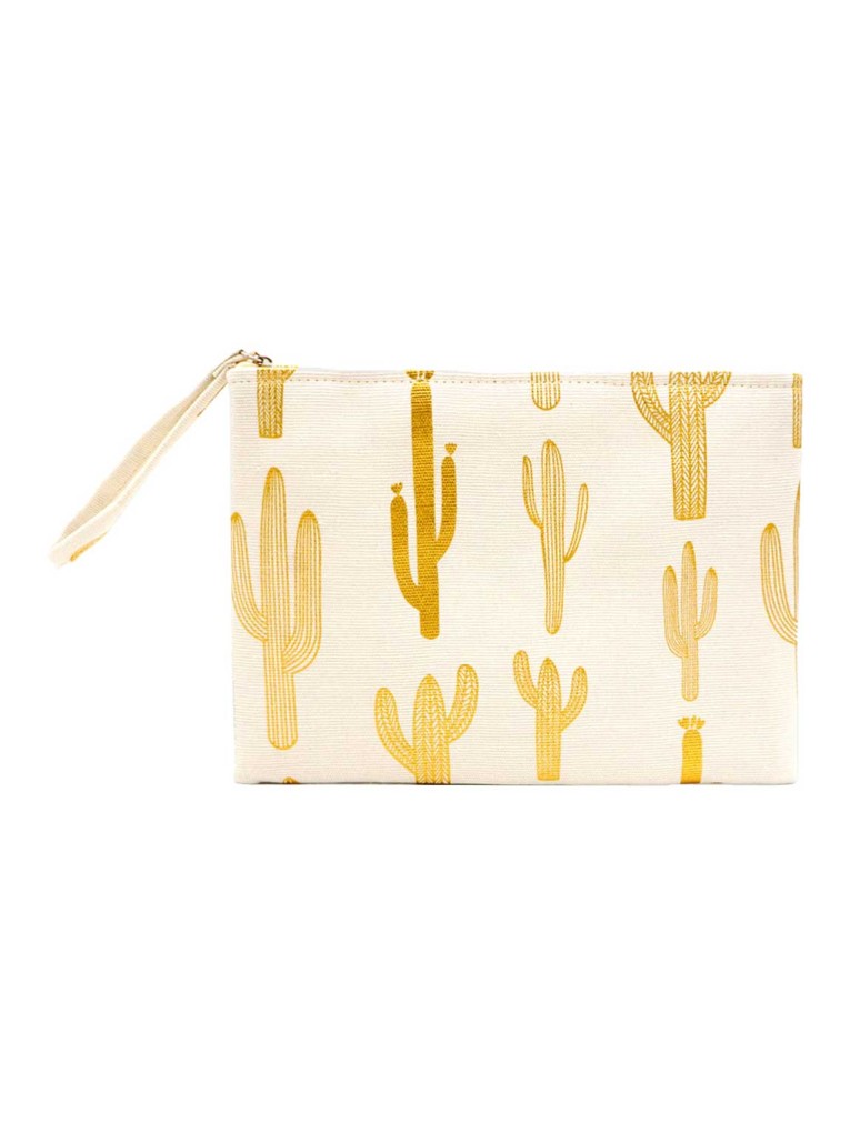 Artistic Canvas Cactus Pouch
