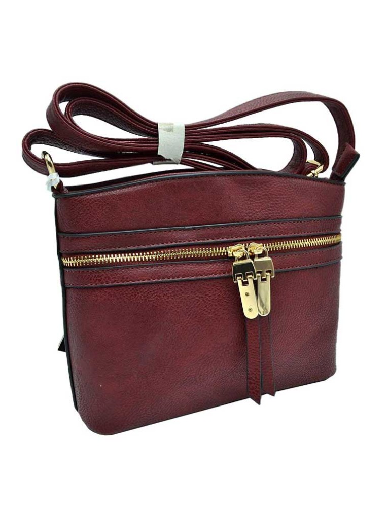 Elegant Black Faux Leather Crossbody Bag