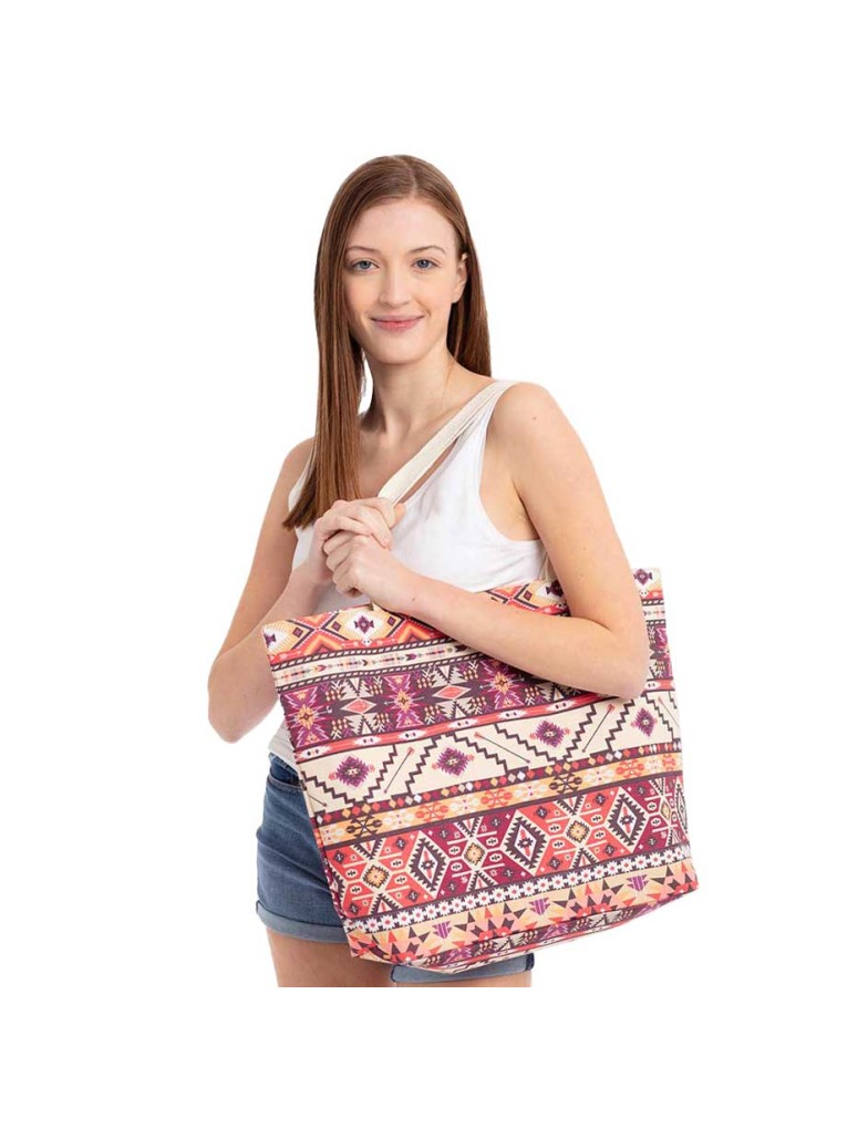 Ethnic Pattern Oversized Tote Bag