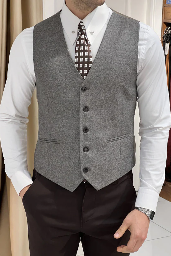Classic Grey Men'S Vest