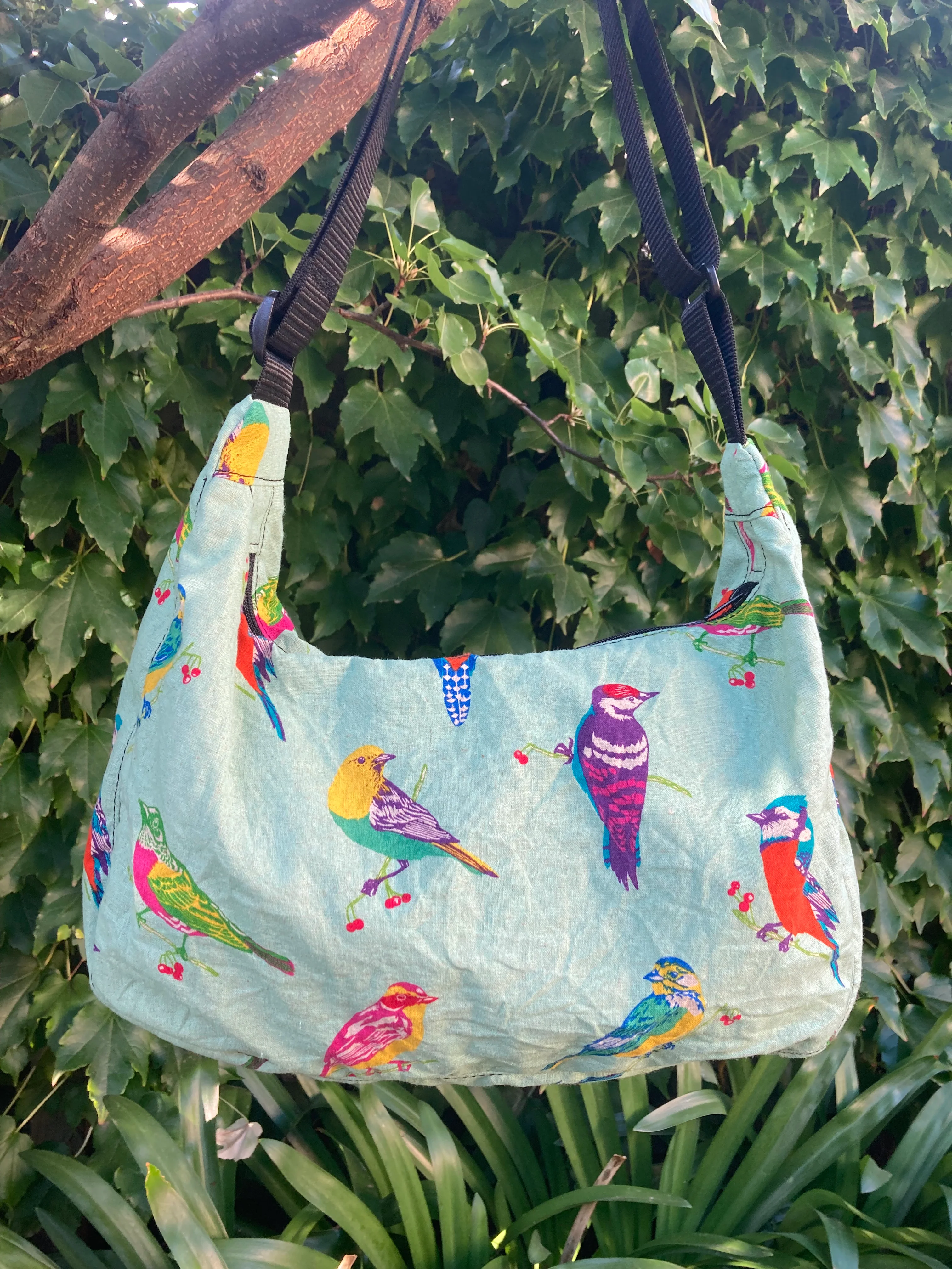 Vibrant Bird Pattern Shoulder Bag