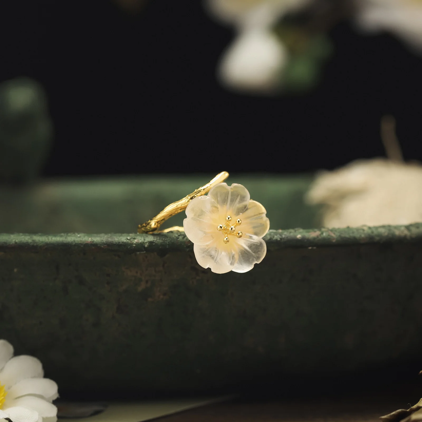 Delicate Bloom Resin Ring