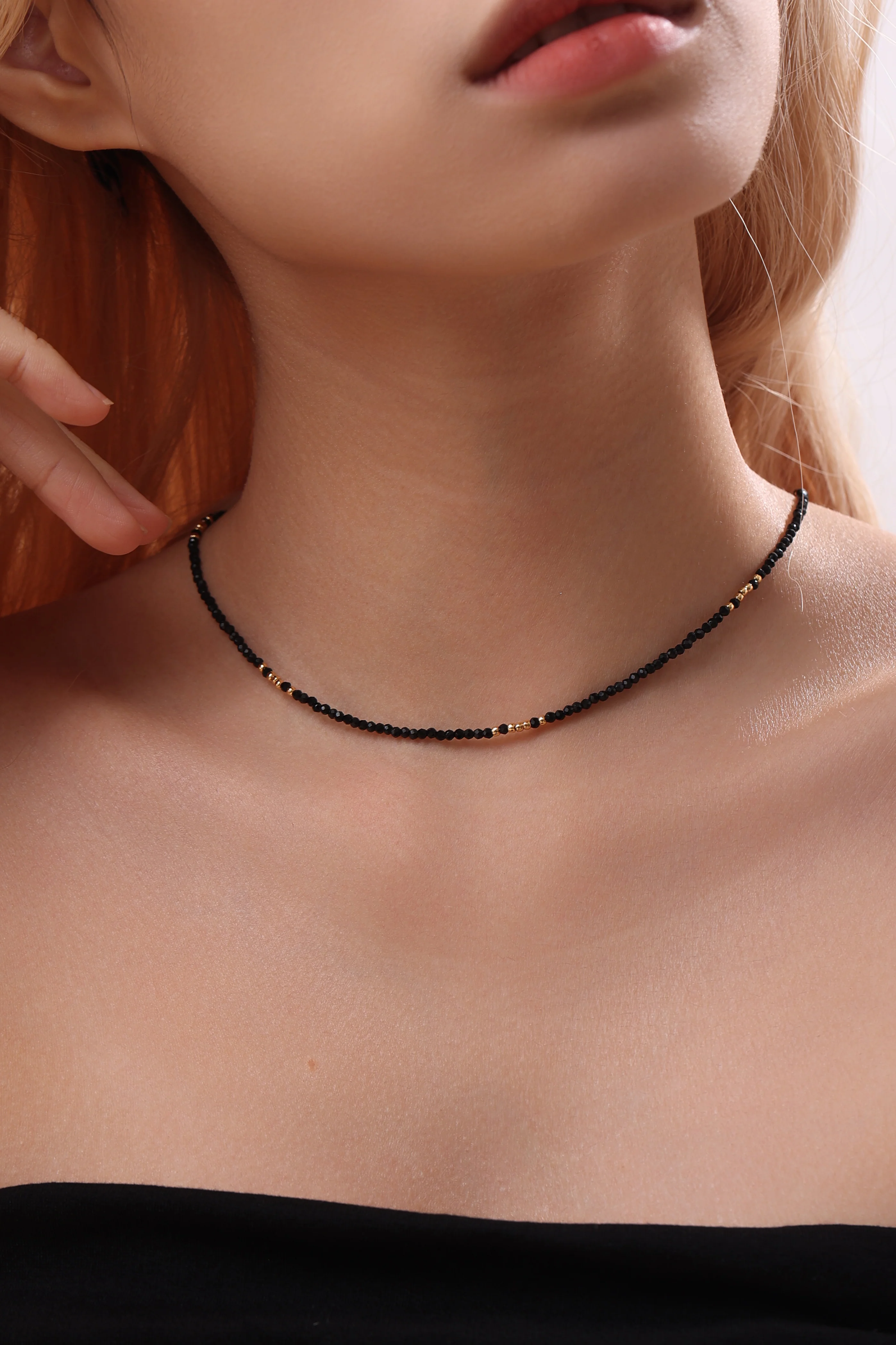 Elegant Black Bead Necklace