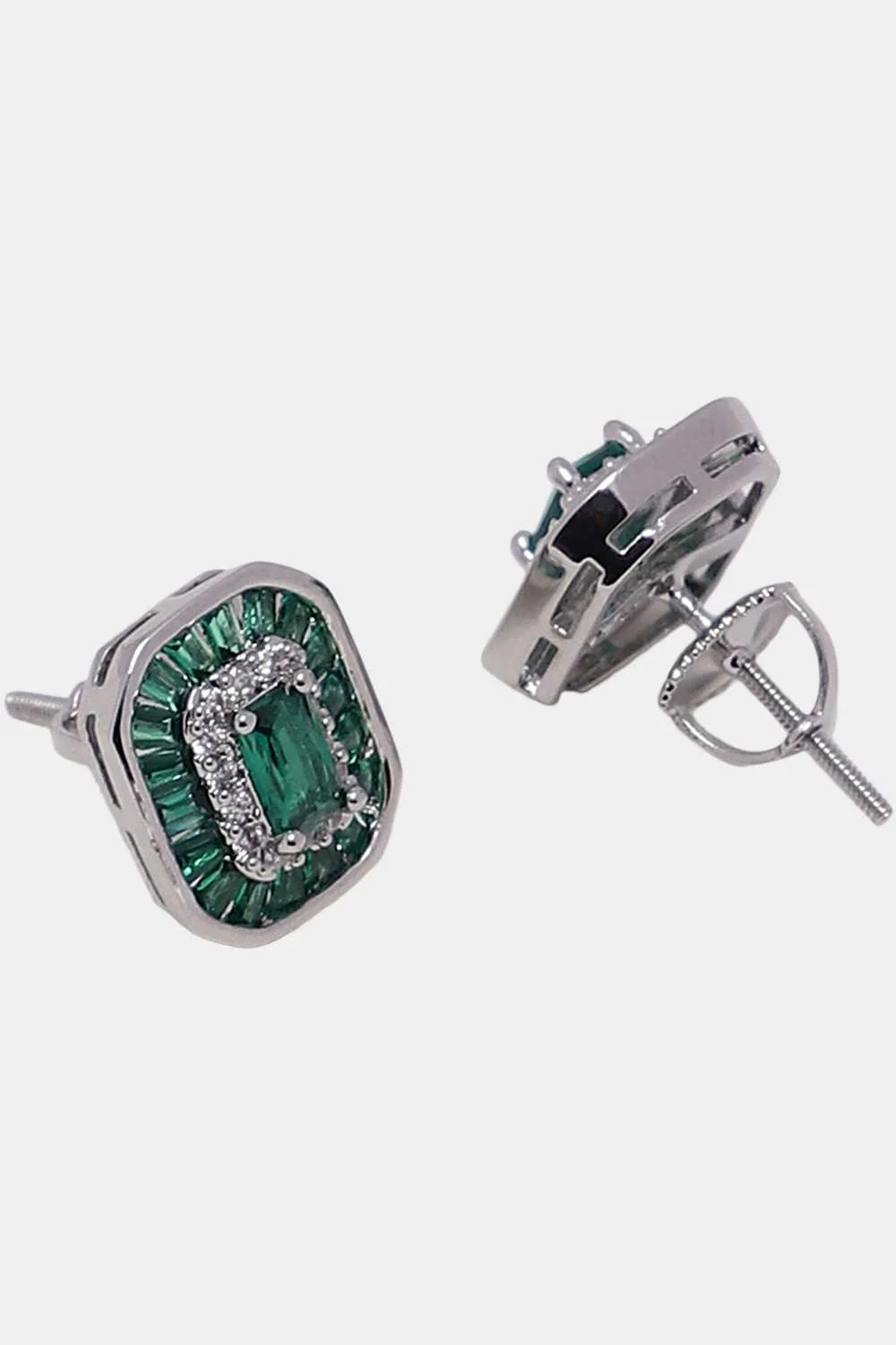Emerald Green Charm Stud Earrings