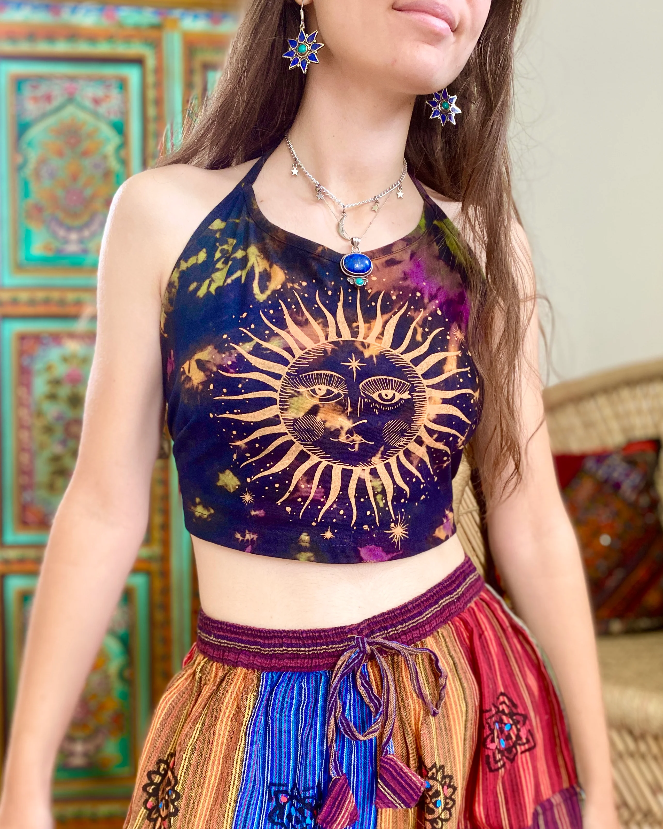 Bohemian Sunburst Halter Top